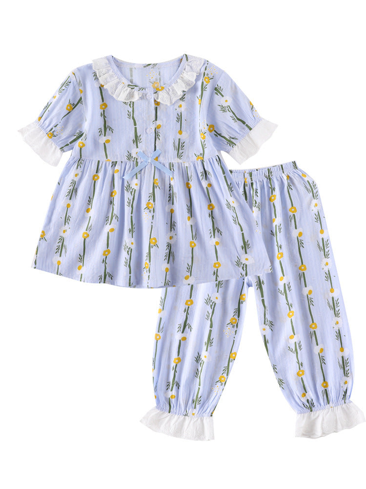 Pyjamas en coton à manches courtes pour petites filles - Confort et fraîcheur