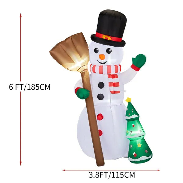 Décoration Gonflable de Noël 6,2FT - Bonhomme de Neige avec Marié