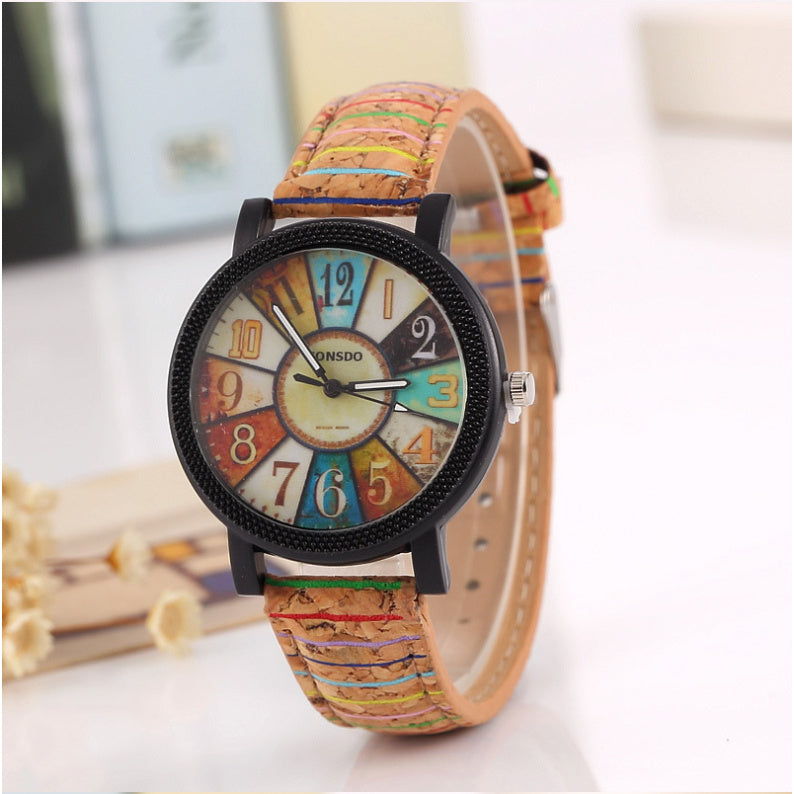 Montre Bracelet Femme en Cuir Vintage Quartz - Idéal Cadeau