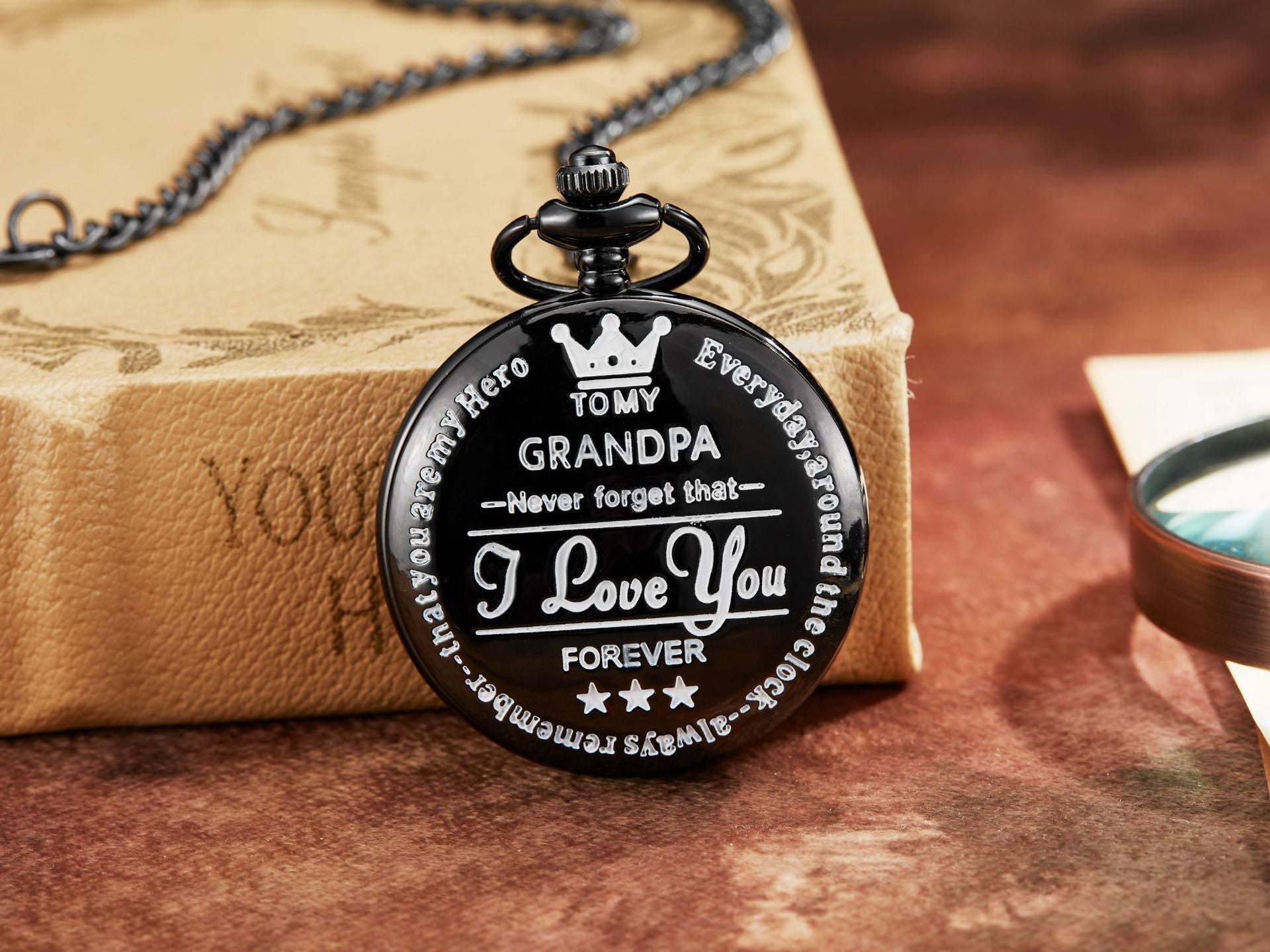 Montre de Poche Quartz "À Mon Fils, Amour Éternel"