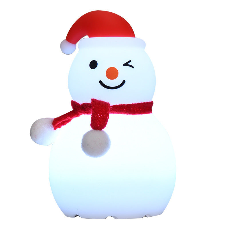 Lampe de Nuit Noël Bonhomme de Neige en Silicone avec Audio Bluetooth