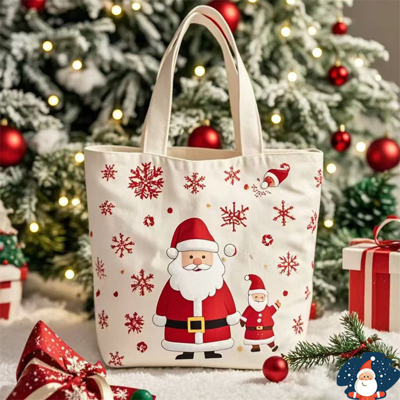 Sac en toile portable de Noël avec motif du Père Noël