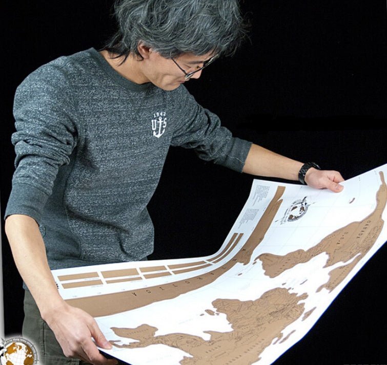 Affiche du Monde à Gratter Personnalisée en Noir - Édition Deluxe - Allomarc.com