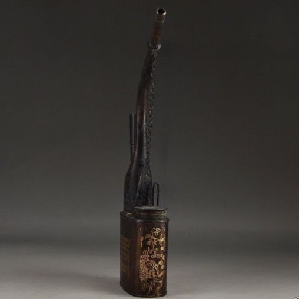 Bong en Laiton Ancien - Élégance Classique pour Fumeurs