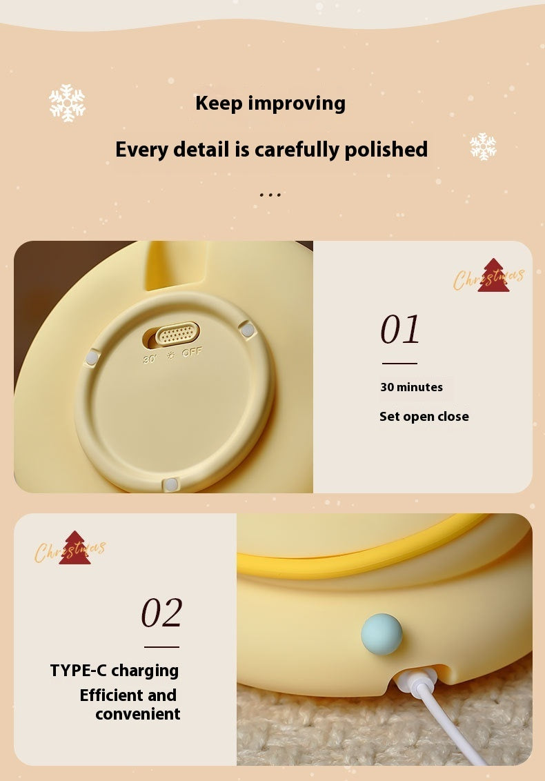 Lampe de Nuit Silicône en Forme de Sapin de Noël - Rechargeable USB, Protectrice des Yeux