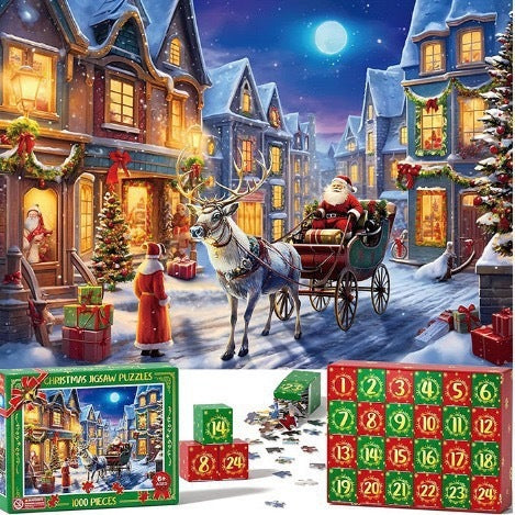 Calendrier de l'Avent Puzzle de Noël avec 24 Boîtes