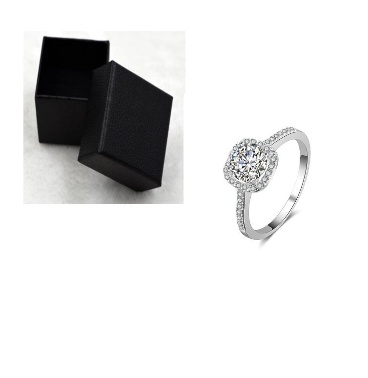 Bague de Mariage en Argent pour Femmes - Anneau Luxueux avec Zircon Cubique - Allomarc.com
