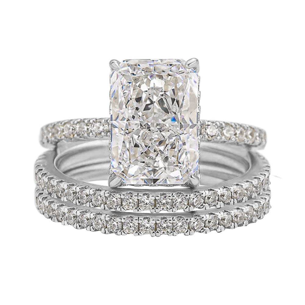 Bague en Argent Sterling S925 avec Zircon en Fleur Glacée - Allomarc.com