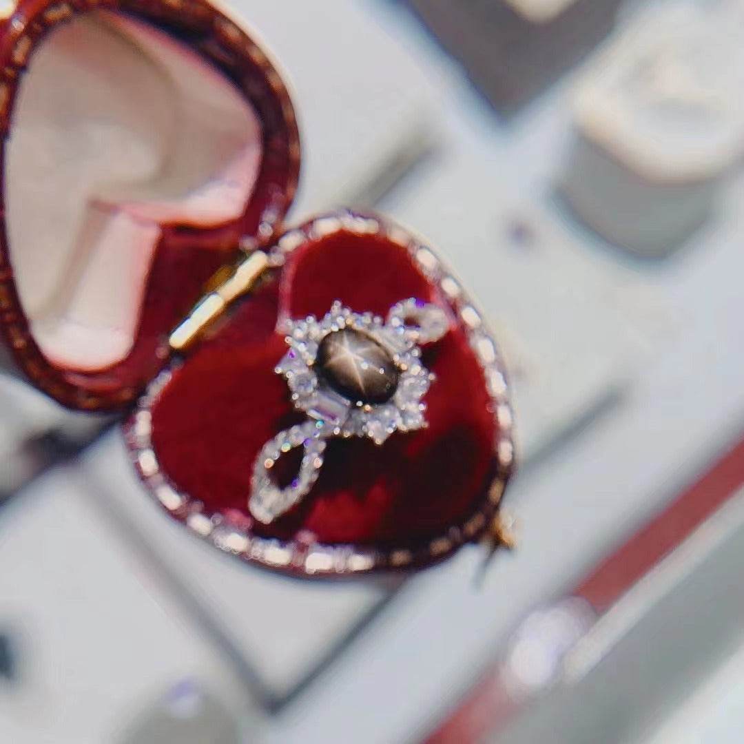 Bague en Saphir Étoilé Naturel en Argent 925 - Allomarc.com