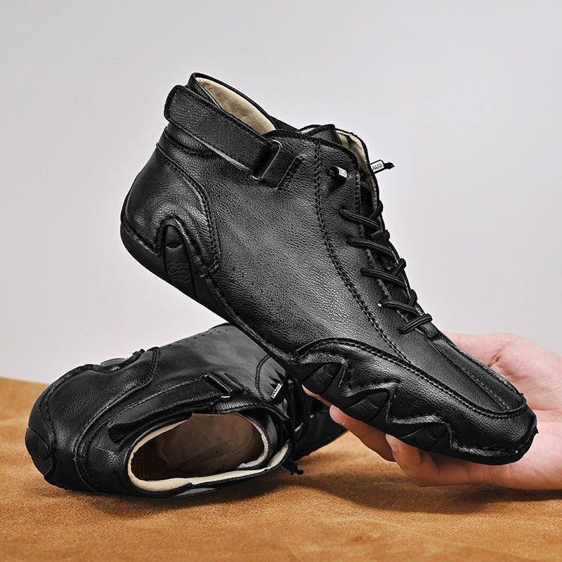 Bottines pour hommes en daim avec Velcro pour l'automne et l'hiver - Allomarc.com