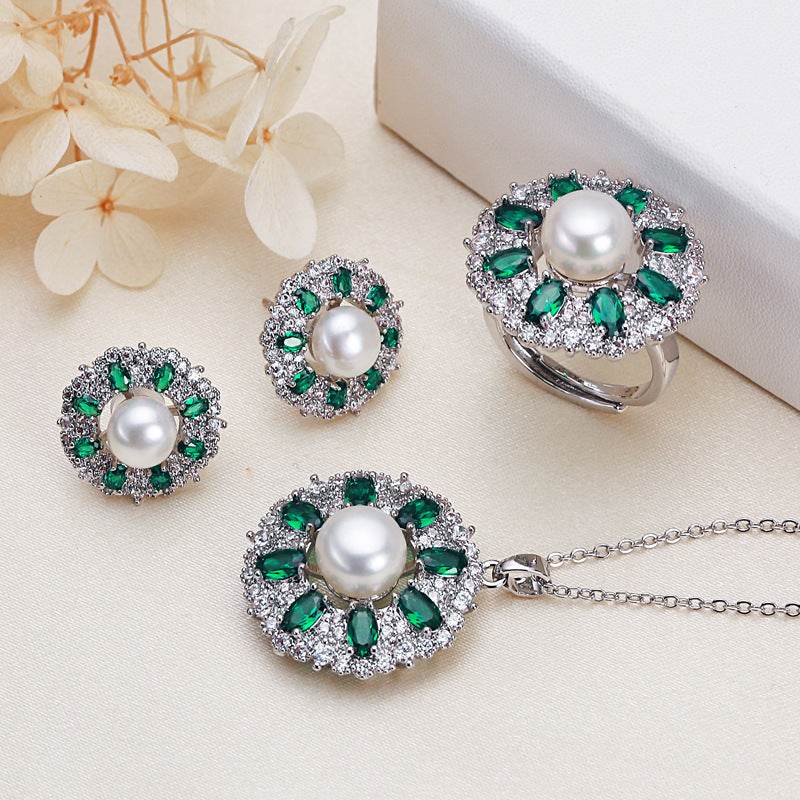 Boucles d'oreilles en perles plates rondes Beccarite en or avec fleur de soleil - Allomarc.com