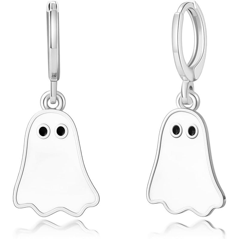 Boucles d'Oreilles Fantômes Halloween en Or pour Femmes - Boucles Huggie Hoop - Allomarc.com