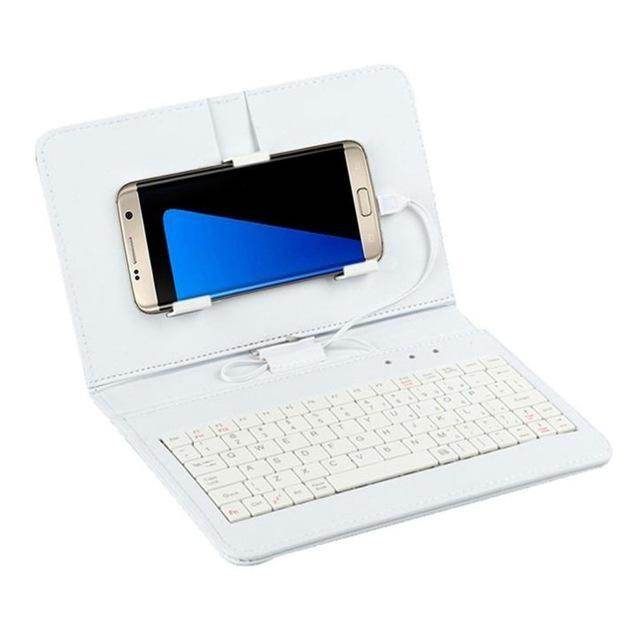 Clavier Bluetooth Ultra - Mince avec Étui en Cuir pour Téléphone - Allomarc.com