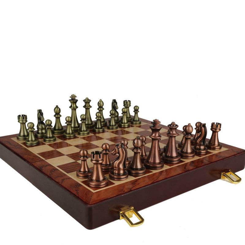 Coffret Cadeau Premium Échecs en Métal Bronze pour Enfants - Allomarc.com