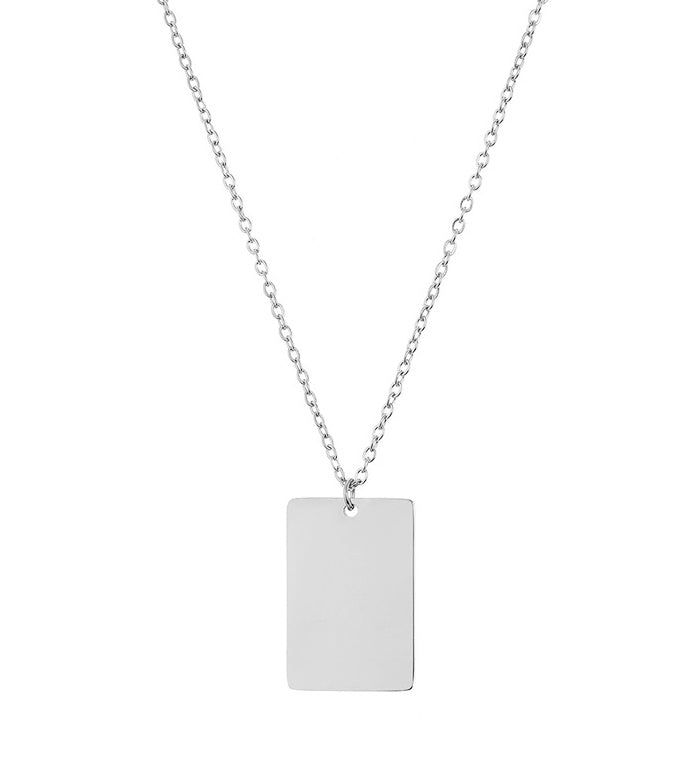 Collier Personnalisé en Acier Inoxydable Imprimé Simple Face - Allomarc.com