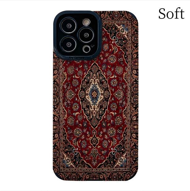 Coque de téléphone en agneau avec motif de tapis persan - Allomarc.com