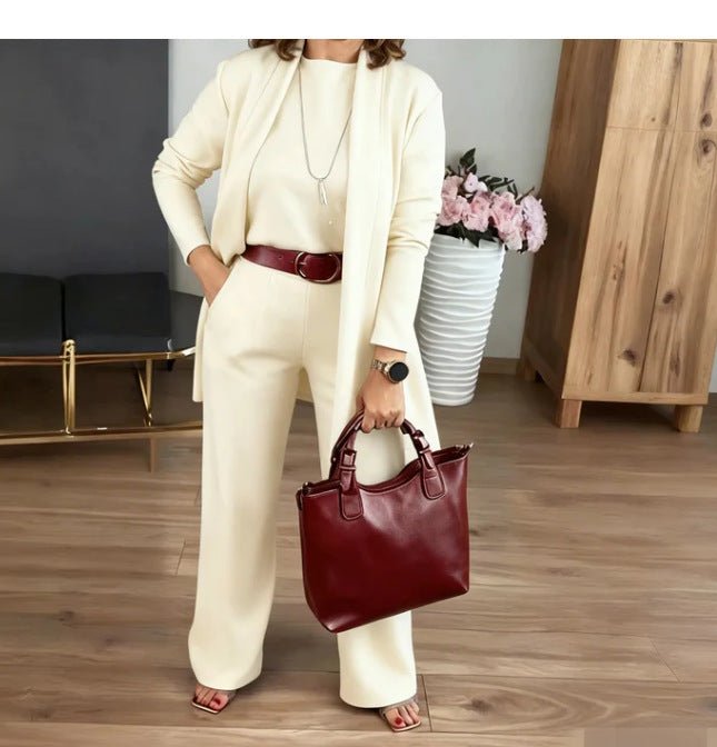 Ensemble Blouse et Pantalon Confortable à Col Rond et Manches Longues - Allomarc.com
