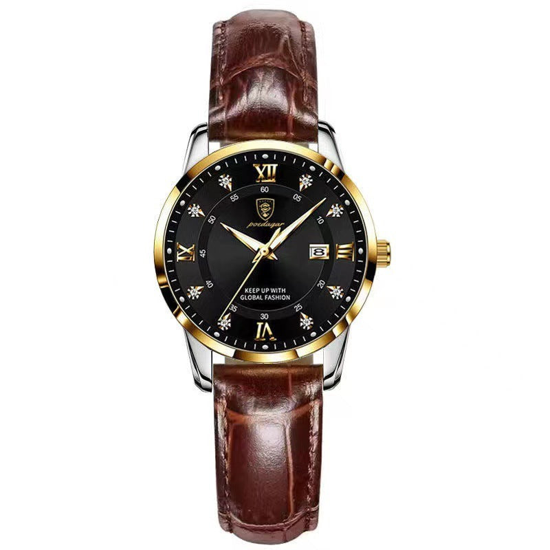 Montre Quartz Lumineuse Étanche pour Femmes