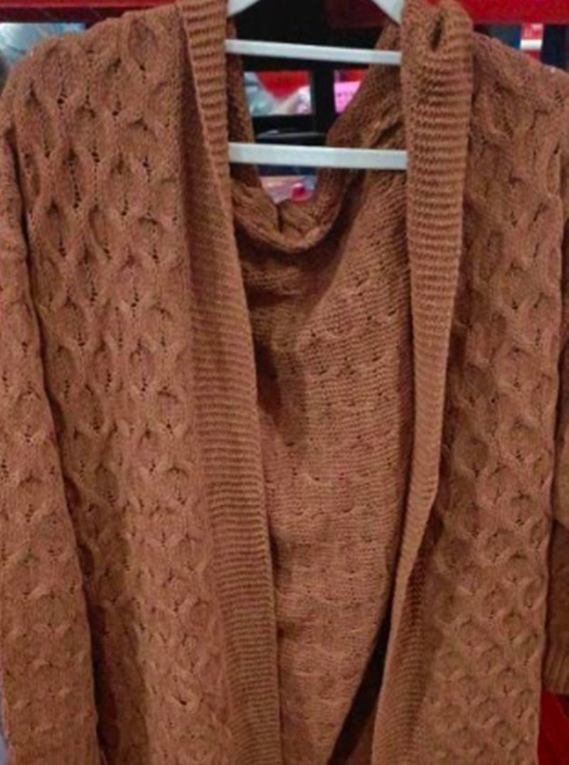 Gilet Tricoté à Capuche Épais et Chaud pour Femme - Allomarc.com