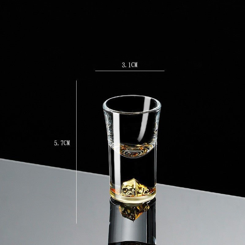 Gobelet à Shot en Verre Cristal avec Diviseur en Feuille d'Or - Allomarc.com