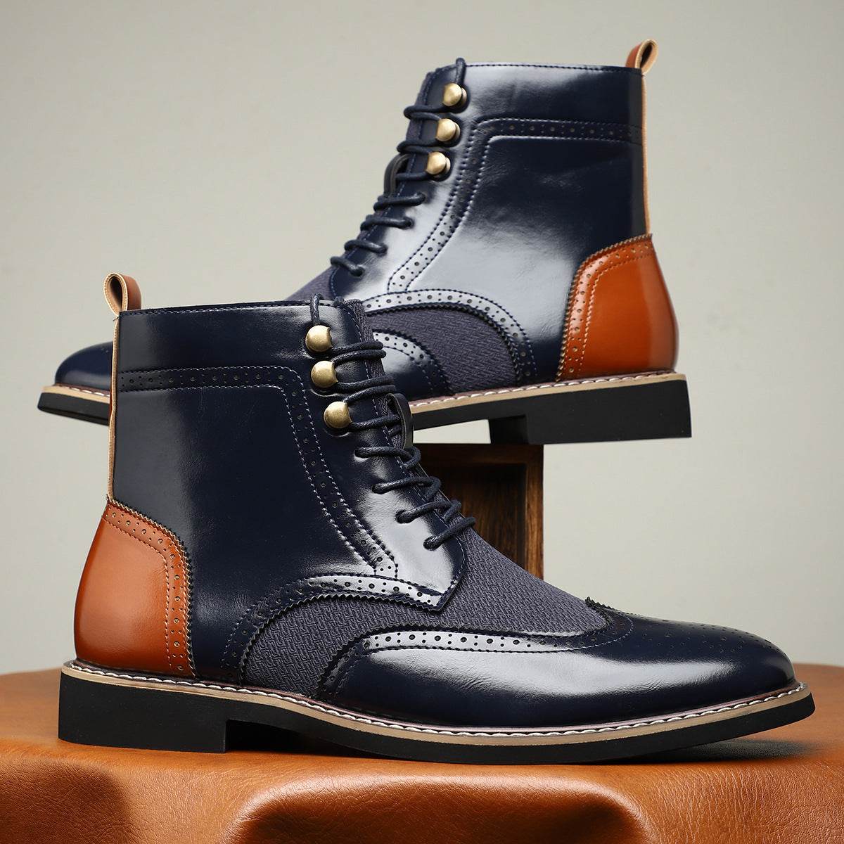 Nouveaux Chaussures Hautes en Cuir Colorées pour Hommes - Allomarc.com