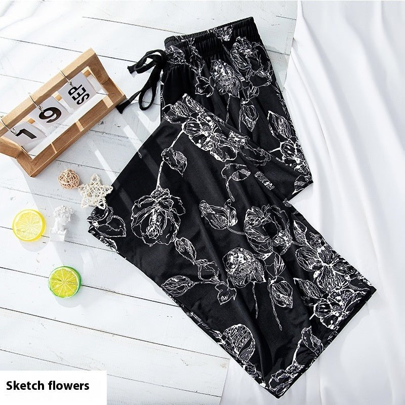 Pantalons larges à rayures verticales pour femmes - Allomarc.com