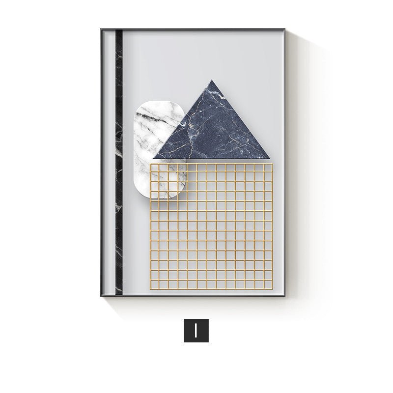 Peinture Abstraite Géométrique sur Toile pour Décoration Murale - Allomarc.com