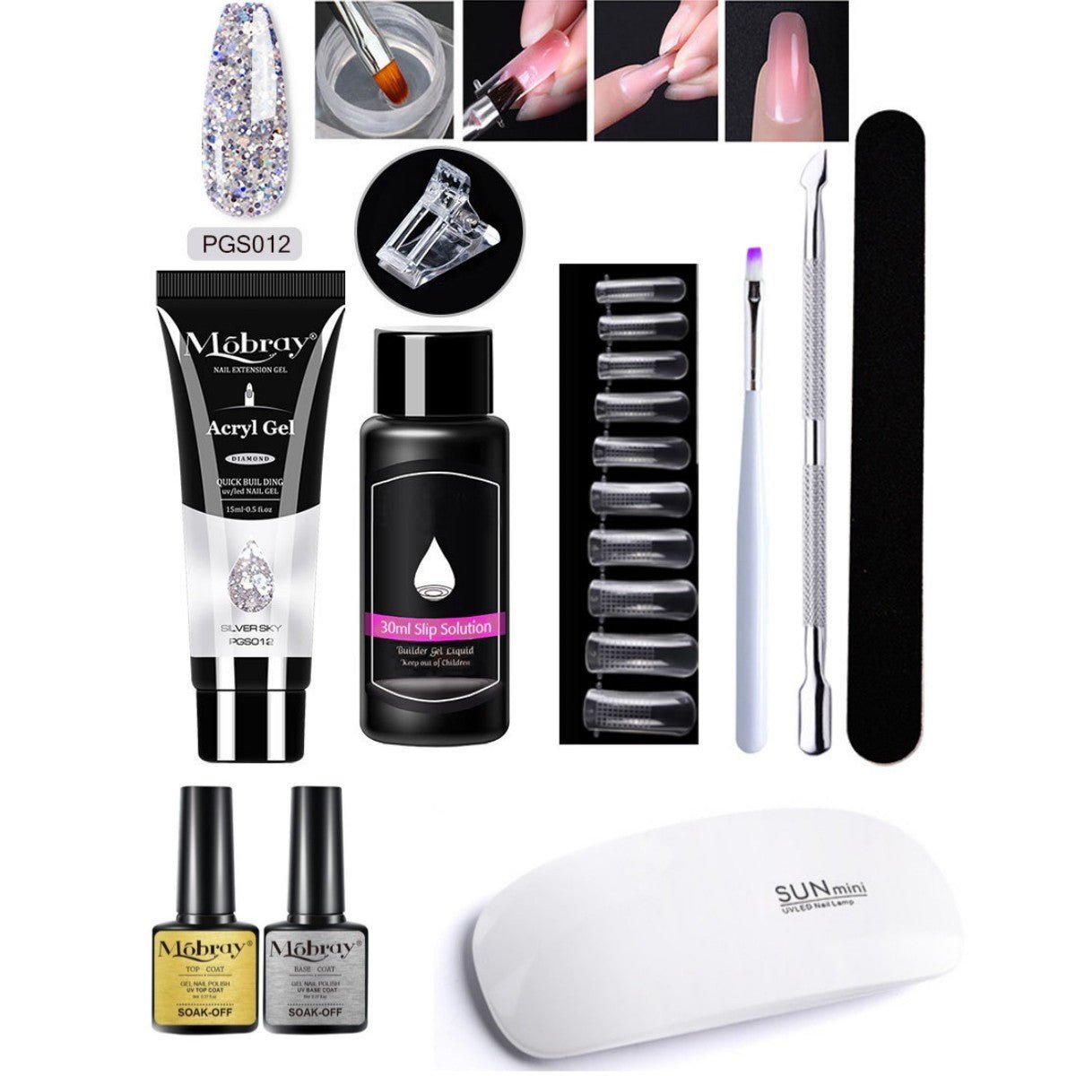 Set d'Extension d'Ongles en Cristal 7 Pièces - Allomarc.com