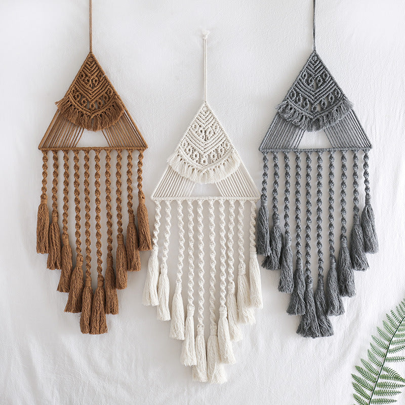 Pendentif Attrape-Rêves Triangulaire Tissé à la Main pour Décoration Intérieure