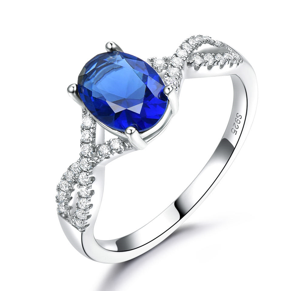 Bague en Argent Sterling avec Oval Nano Morganite pour Femmes