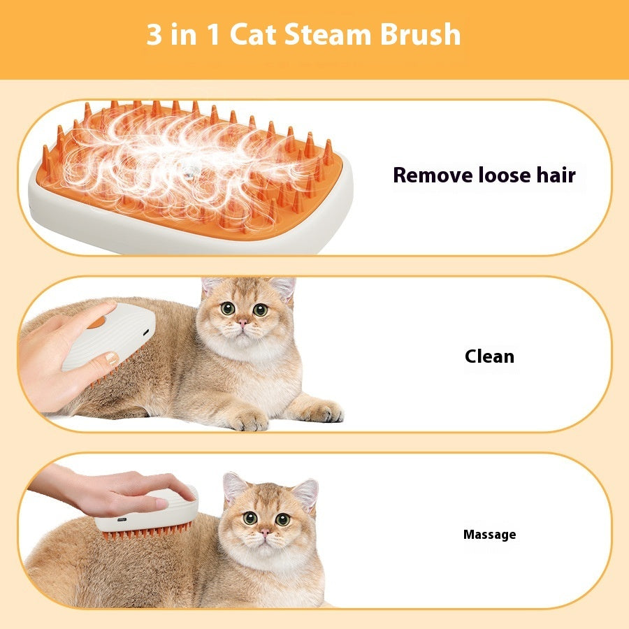 Brosse de Massage à Vapeur Rechargeable USB pour Animaux