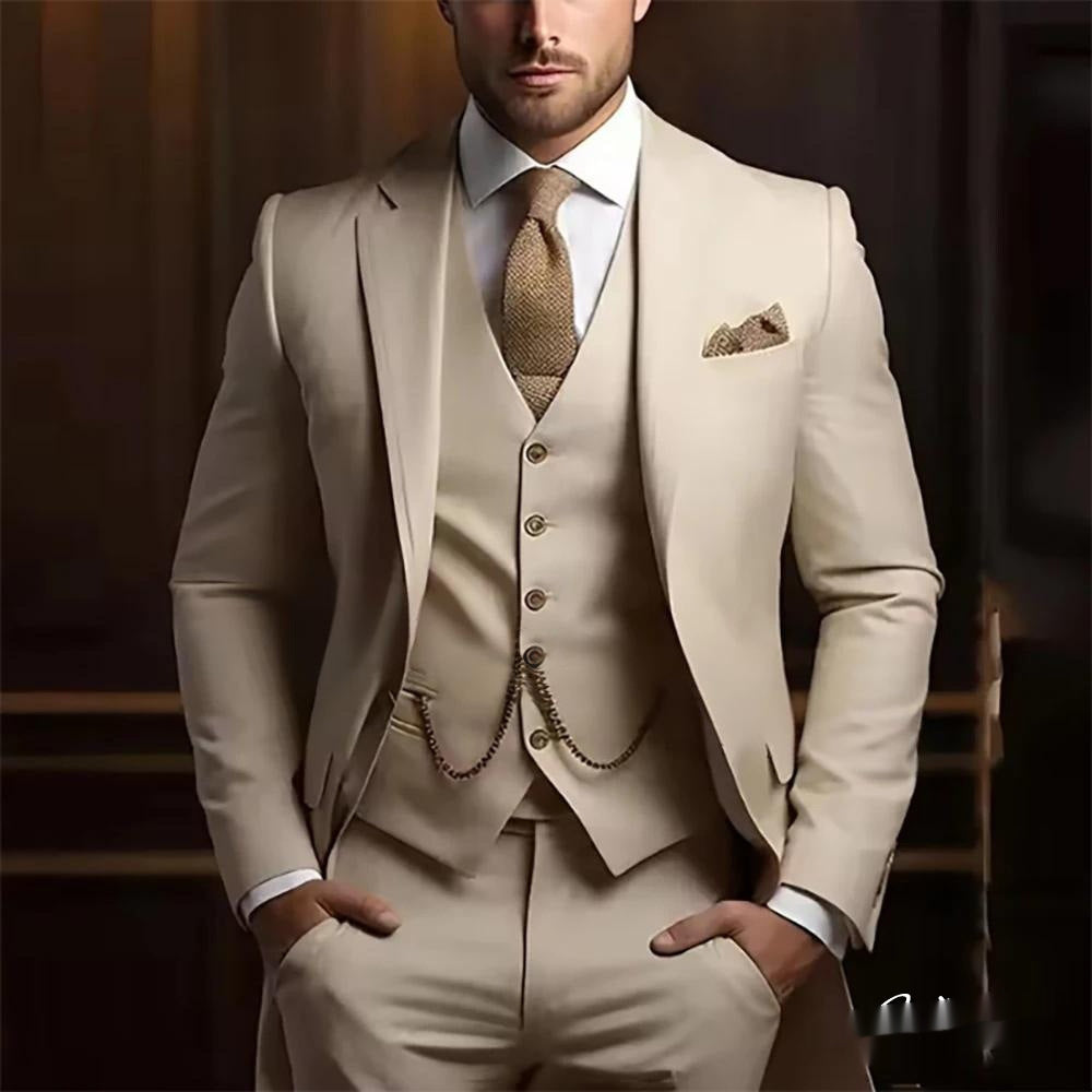 Costume Slim Trois Pièces Haut de Gamme pour Hommes