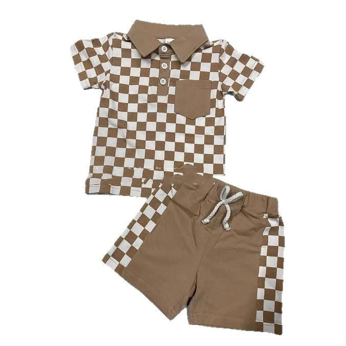 Costume à Short à Carreaux pour Garçons