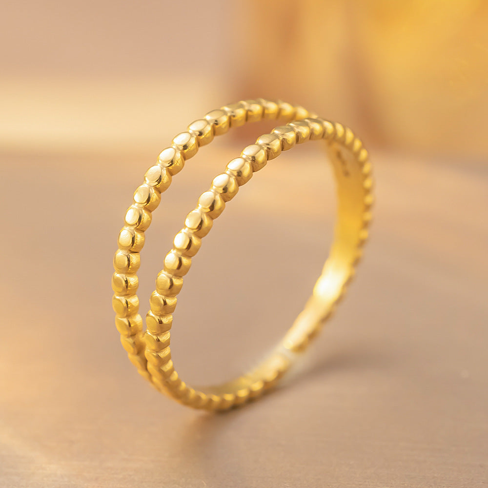 Bague Ouverte Ajustable en Acier Titane Retro - Élégance et Simplicité