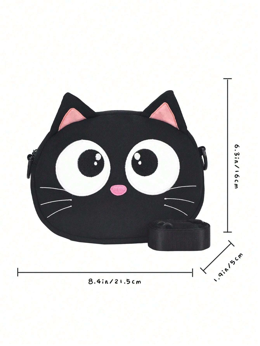 Nouveau Sac à Bandoulière Mignon Chat Noir aux Grands Yeux