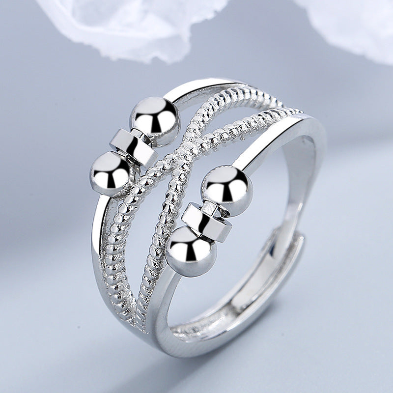 Bague Rotative avec Design Ouvert - Anneaux Antistress à Double Couche pour Femmes