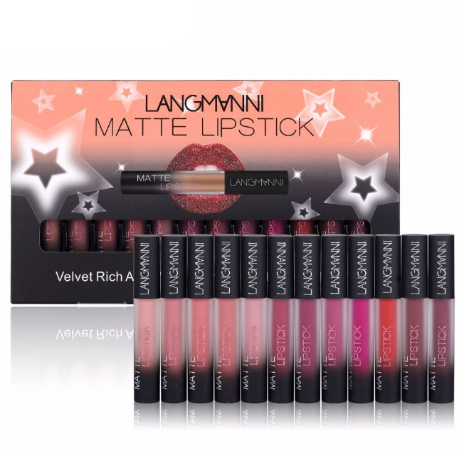 Ensemble de Rouge à Lèvres Velouté Mat Waterproof Longue Durée