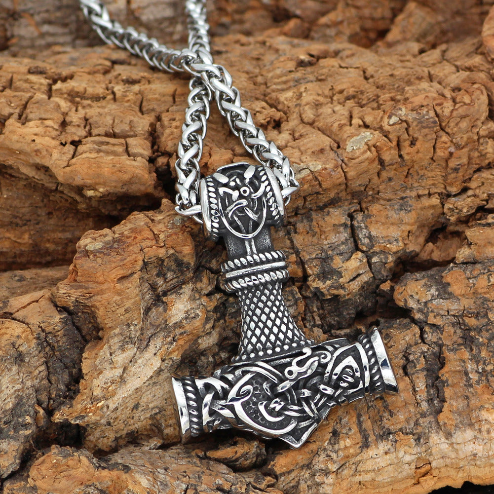 Pendentif en Forme de Marteau Rune Viking Nordique pour Homme