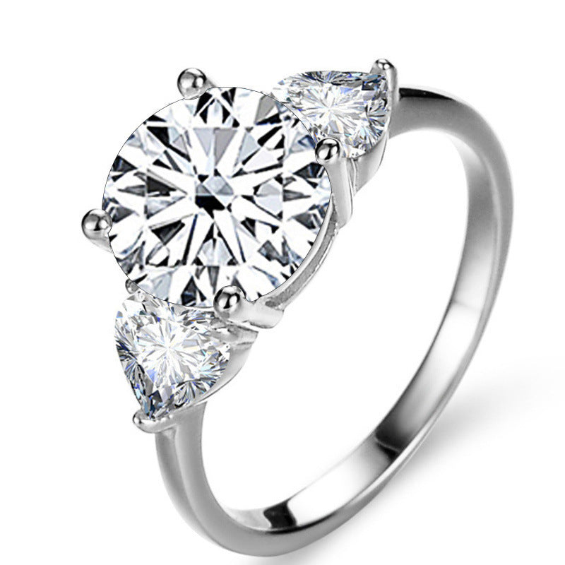 Bague de Mariage de Luxe en Argent Sterling avec Moissanite 3 Karats pour Femme