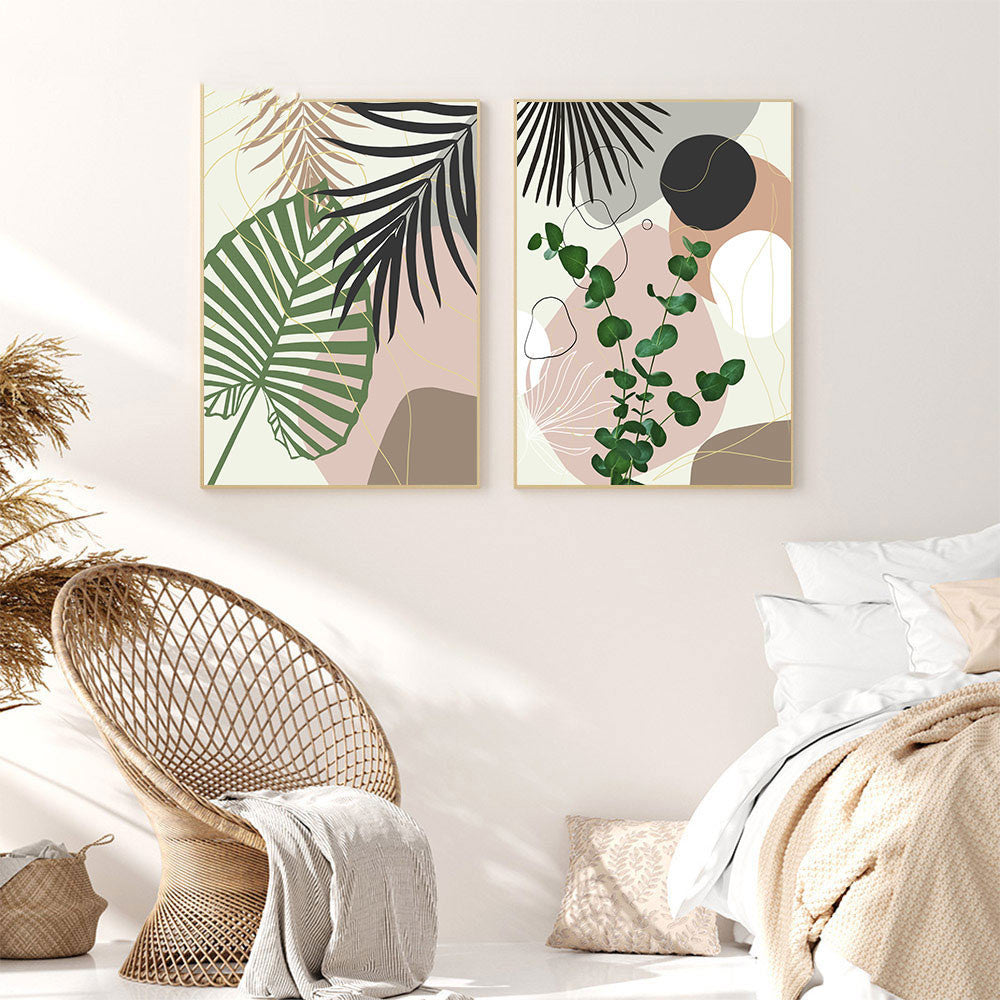 Toile Art Murale Feuilles de Plantes Tropicales