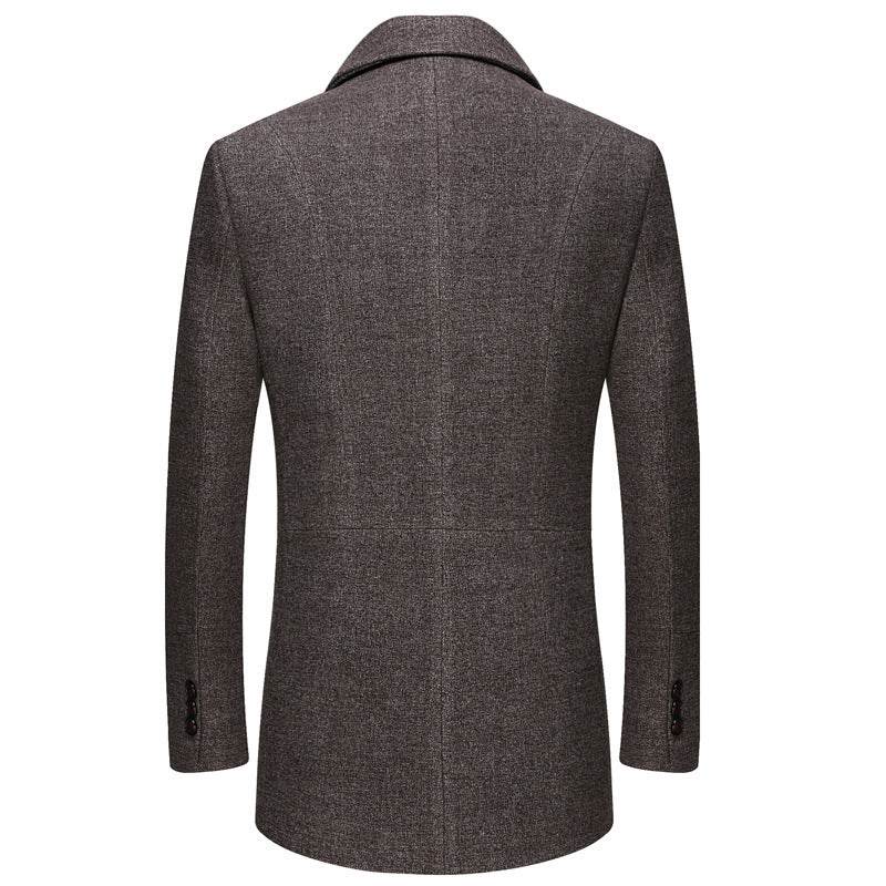 Manteau Mi-Long en Laine à Col Revers pour Homme - Allomarc.com