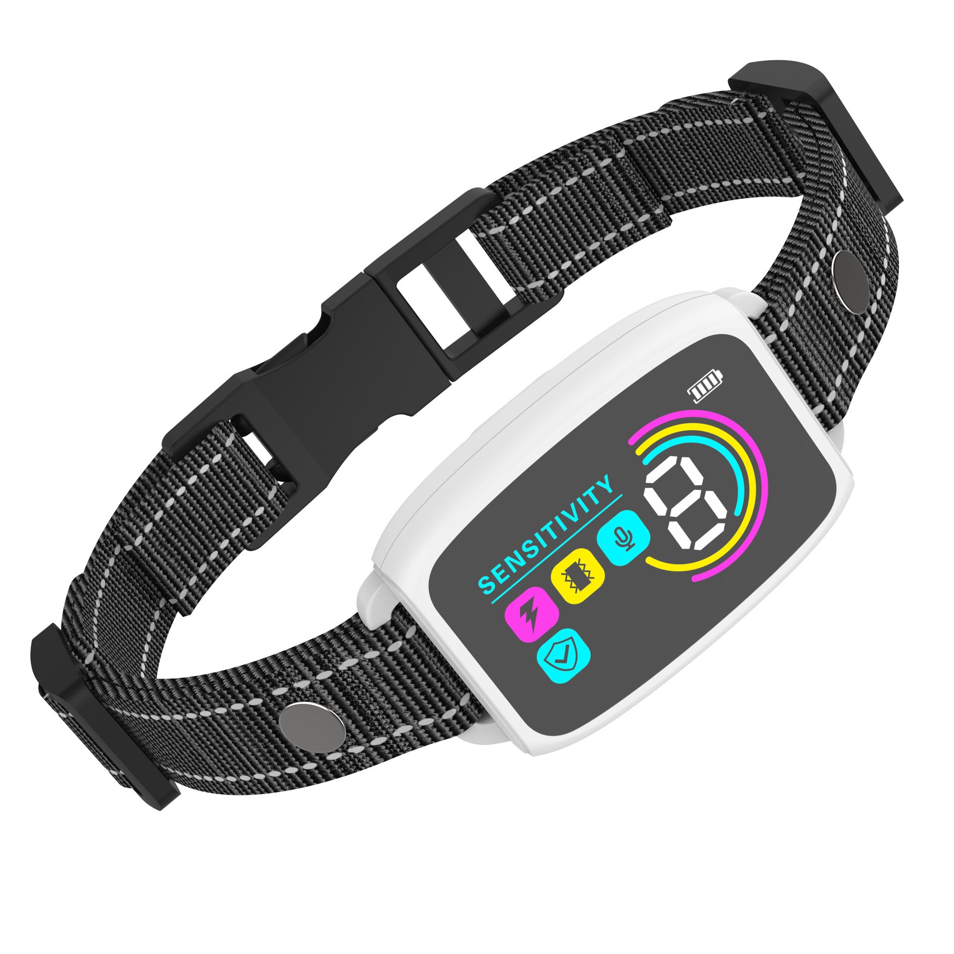 Collier Anti-Aboiement Automatique Rechargeable pour Chiens avec Affichage Numérique HD et Étanchéité IP67
