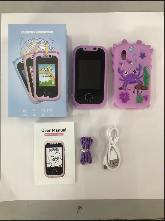 Téléphone Mobile pour Enfants avec Écran Tactile et Double Caméra