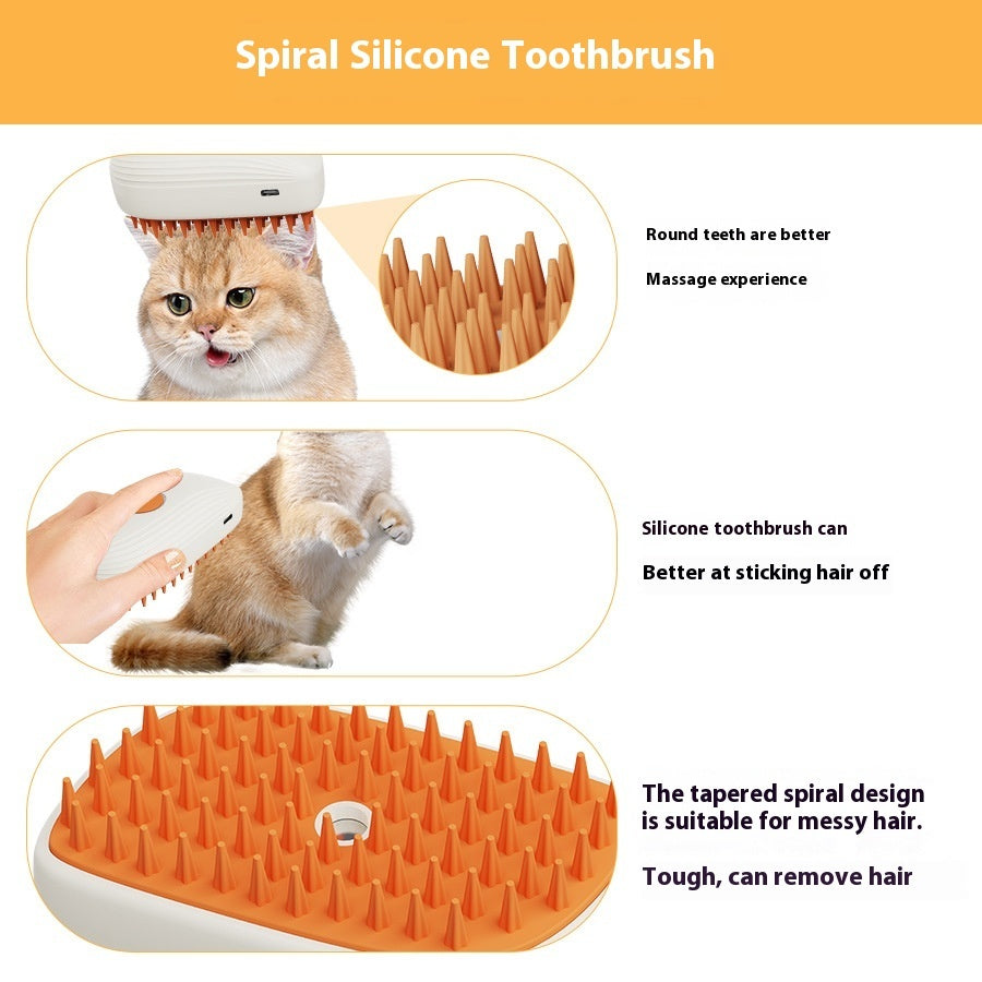 Brosse de Massage à Vapeur Rechargeable USB pour Animaux