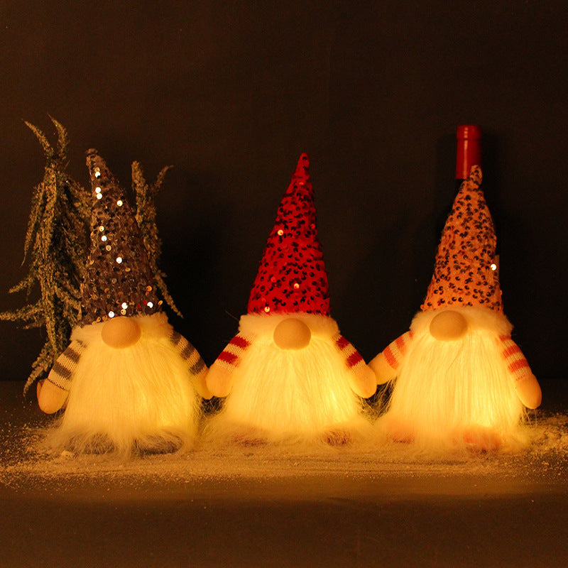 Poupée Rudolph Décoration de Noël avec Paillettes et Lumières