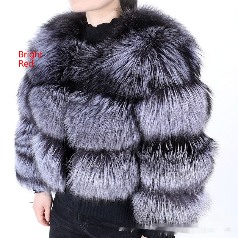 Manteau en Fourrure de Raton Laveur pour Femmes