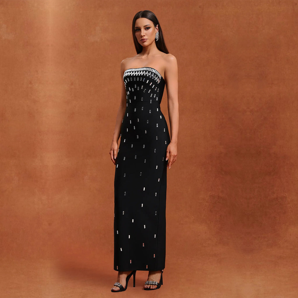 Robe Dos Nu Sexy en Tube avec Strass - Mode Européenne et Américaine