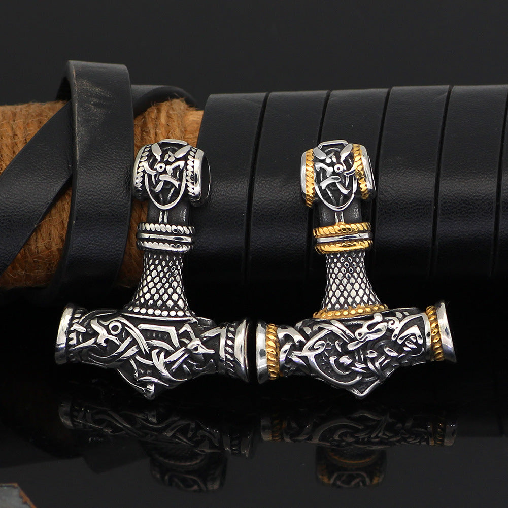 Pendentif en Forme de Marteau Rune Viking Nordique pour Homme