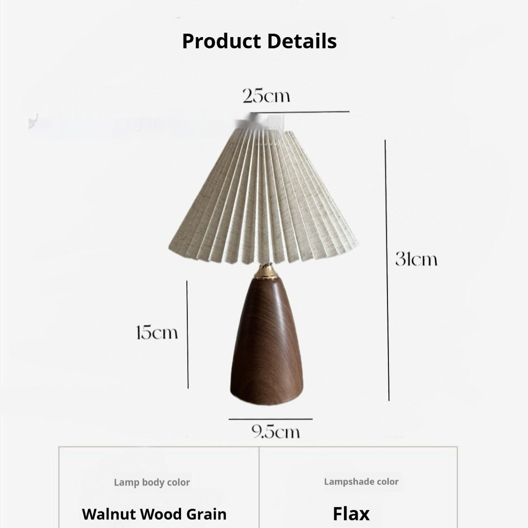 Lampe de Table en Céramique Nordic Retro avec Plis pour Chambre