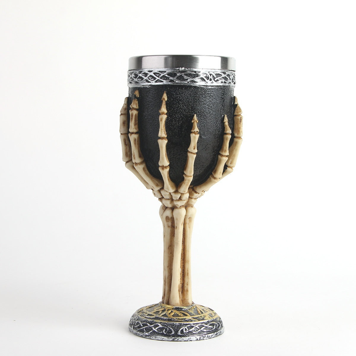 Verre à vin en résine avec décor crâne